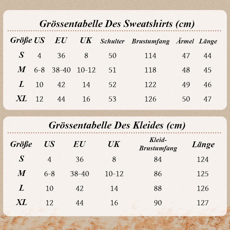 ✨ LETZTER TAG VERKAUF 50% RABATT ✨Damen-Set mit Sweatshirt mit schrägen Schultern und ärmellosem Kleid