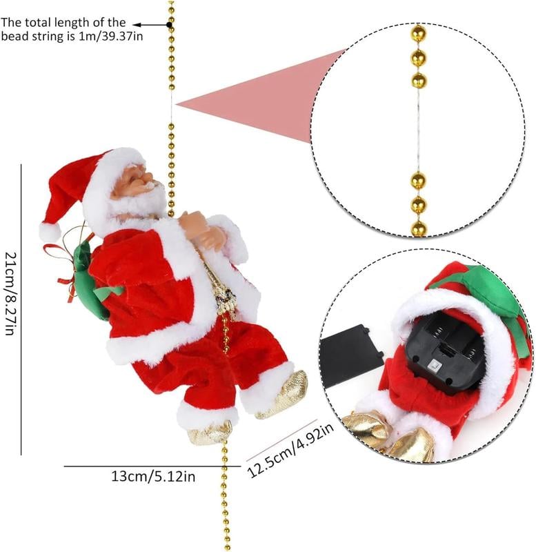 🎅Frühweihnachtsangebote – 50% RABATT🎄Elektrischer Kamin mit kletterndem Weihnachtsmann und Musikspielzeug