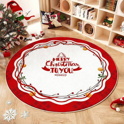 Rutschfester runder Teppich im Weihnachtsbaum-Design