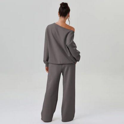 ✨ LETZTER TAG VERKAUF 50% RABATT ✨Freizeit-Zweiteiler: Langarm-Pullover und Hose