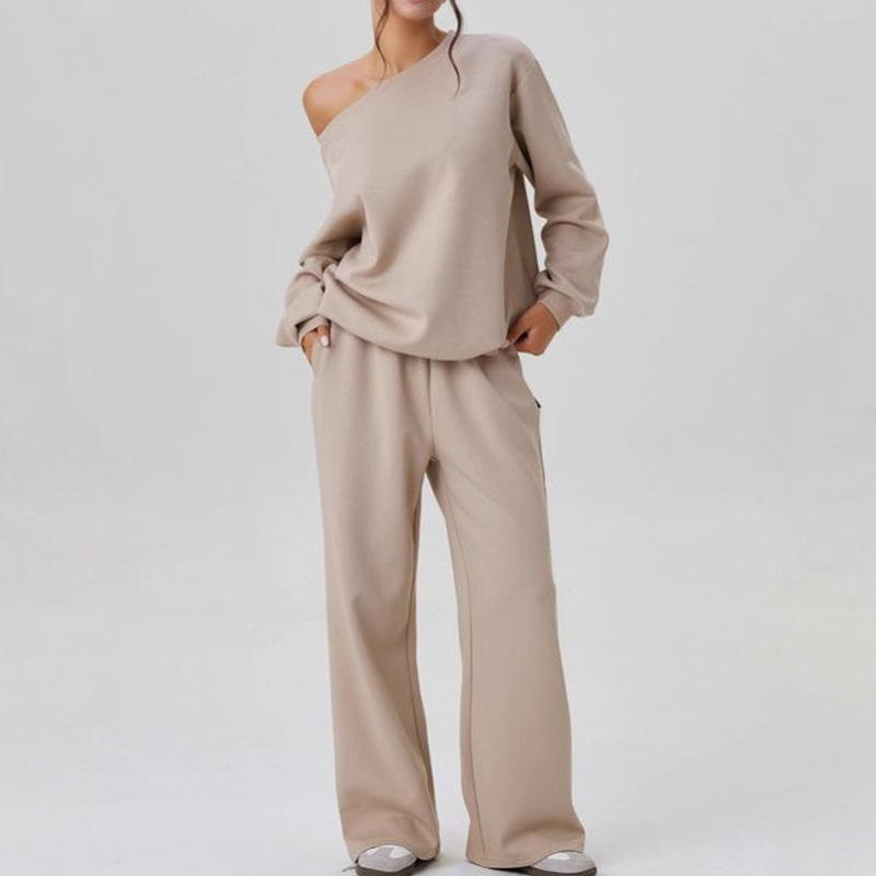 ✨ LETZTER TAG VERKAUF 50% RABATT ✨Freizeit-Zweiteiler: Langarm-Pullover und Hose