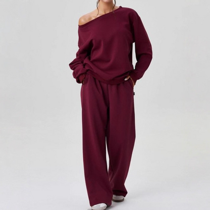 ✨ LETZTER TAG VERKAUF 50% RABATT ✨Freizeit-Zweiteiler: Langarm-Pullover und Hose