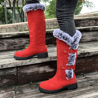✨ LETZTER TAG VERKAUF 71% RABATT ✨Damen Schneestiefel in mittlerer Wadenhöhe mit dicker Kunstplüsch-Fütterung