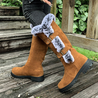 ✨ LETZTER TAG VERKAUF 71% RABATT ✨Damen Schneestiefel in mittlerer Wadenhöhe mit dicker Kunstplüsch-Fütterung
