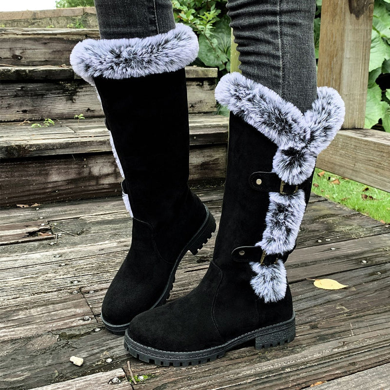 ✨ LETZTER TAG VERKAUF 71% RABATT ✨Damen Schneestiefel in mittlerer Wadenhöhe mit dicker Kunstplüsch-Fütterung