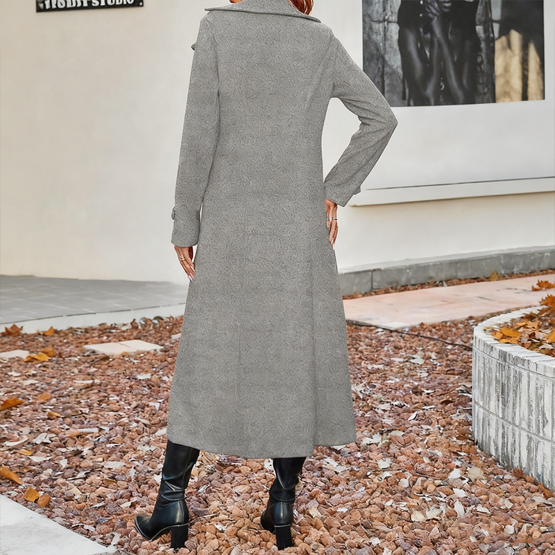 🔥Black-Friday-Mega-Angebot – 50 % Rabatt!🔥 Langer, warmer Damenmantel mit doppelter Knopfleiste🧥