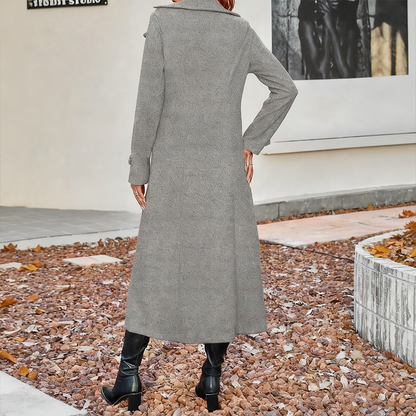 🔥Black-Friday-Mega-Angebot – 50 % Rabatt!🔥 Langer, warmer Damenmantel mit doppelter Knopfleiste🧥