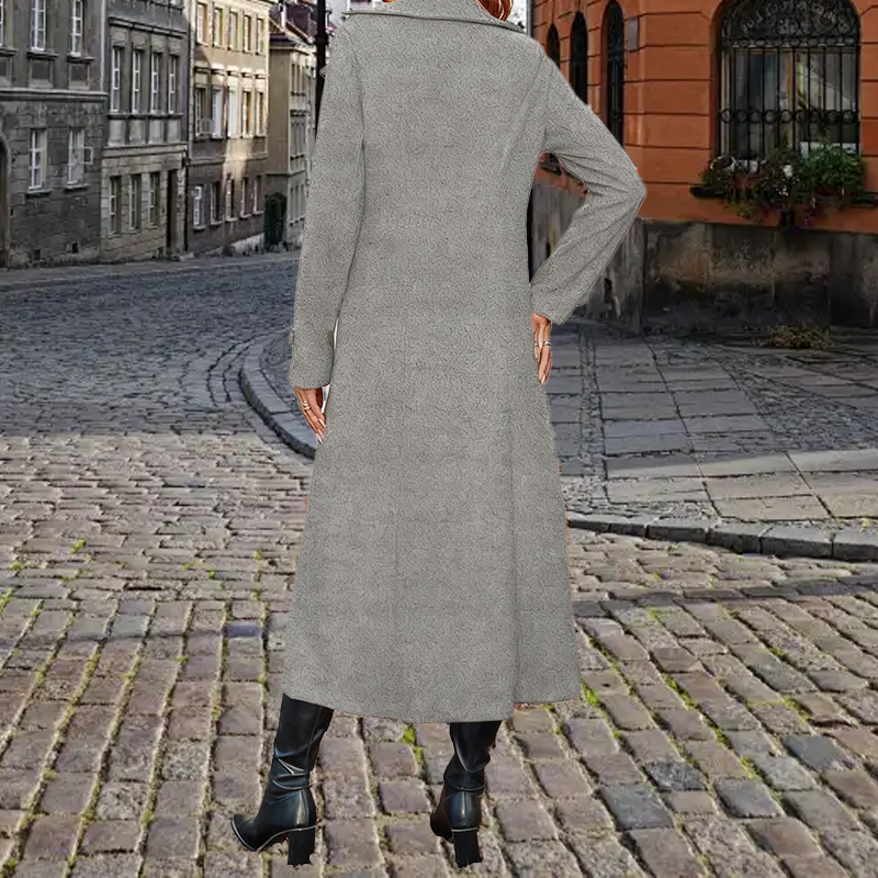 🔥Black-Friday-Mega-Angebot – 50 % Rabatt!🔥 Langer, warmer Damenmantel mit doppelter Knopfleiste🧥