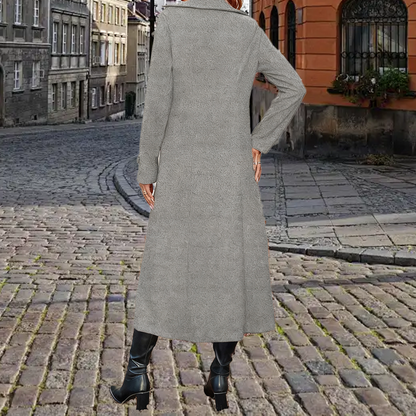 🔥Black-Friday-Mega-Angebot – 50 % Rabatt!🔥 Langer, warmer Damenmantel mit doppelter Knopfleiste🧥
