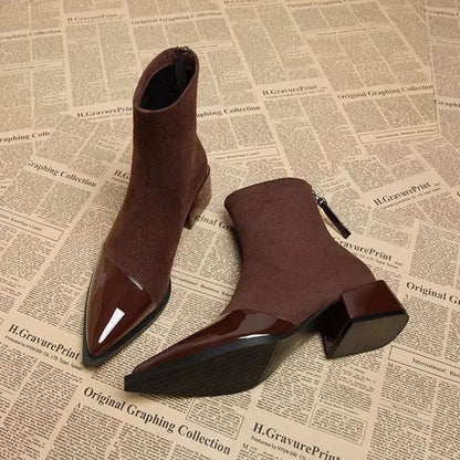 🔥Black-Friday-Mega-Angebot – 50 % Rabatt!🔥Vintage-Inspirierte Stiefeletten mit spitzer Zehe für Damen