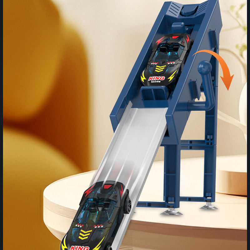 Doppel-Rennstrecke-Spielzeug-Set mit Startrampe für Kinder