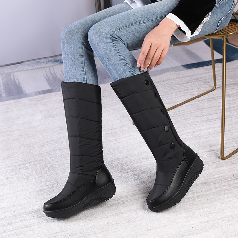 🎁Große Aktion Versandkostenfrei 🎁Warm gefütterte, wasserdichte kniehohe Schneestiefel für Damen【Kostenlose Lieferung】