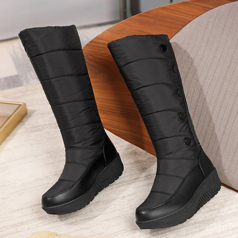 🎁Große Aktion Versandkostenfrei 🎁Warm gefütterte, wasserdichte kniehohe Schneestiefel für Damen【Kostenlose Lieferung】