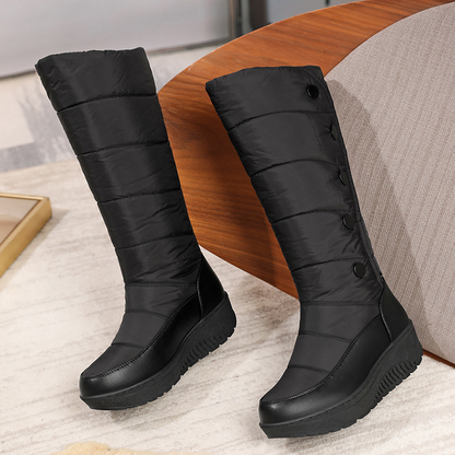 🎁Große Aktion Versandkostenfrei 🎁Warm gefütterte, wasserdichte kniehohe Schneestiefel für Damen【Kostenlose Lieferung】