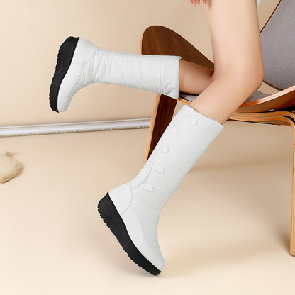🎁Große Aktion Versandkostenfrei 🎁Warm gefütterte, wasserdichte kniehohe Schneestiefel für Damen【Kostenlose Lieferung】
