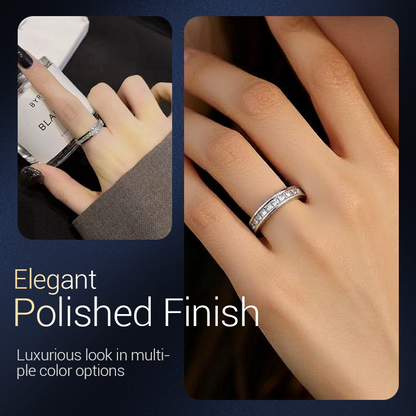 LETZTER TAG AKTION-KAUF 1 ERHALTE 1 GRATIS✨Drehbarer Spinner-Ring aus Titanstahl mit Zirkonia