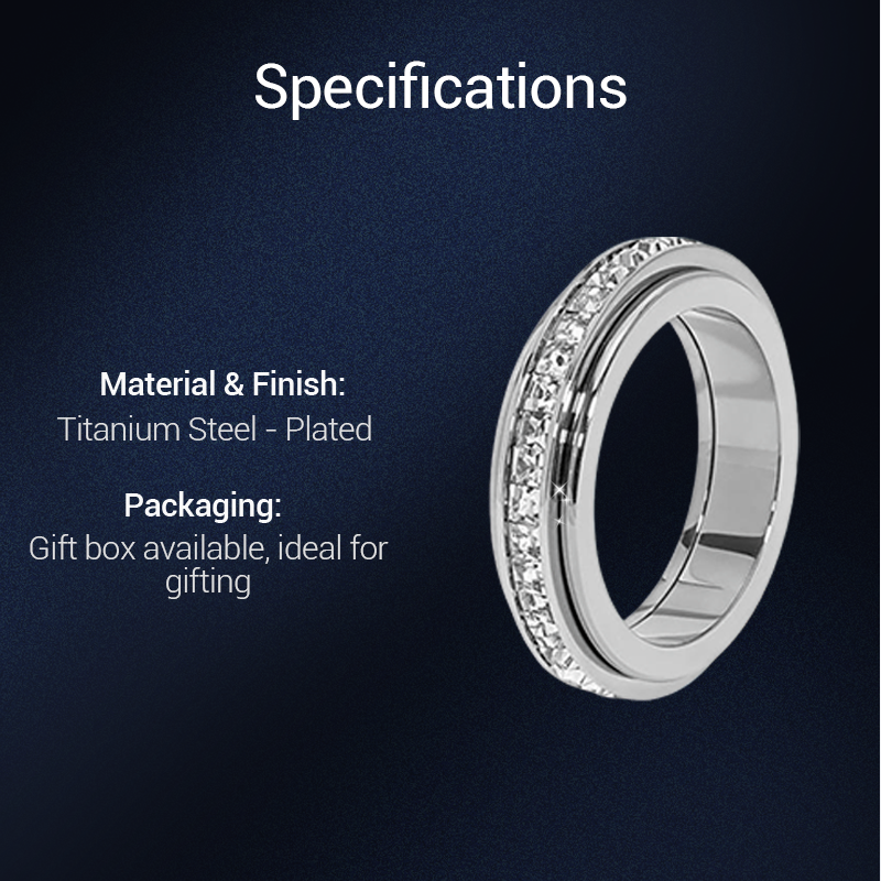 LETZTER TAG AKTION-KAUF 1 ERHALTE 1 GRATIS✨Drehbarer Spinner-Ring aus Titanstahl mit Zirkonia