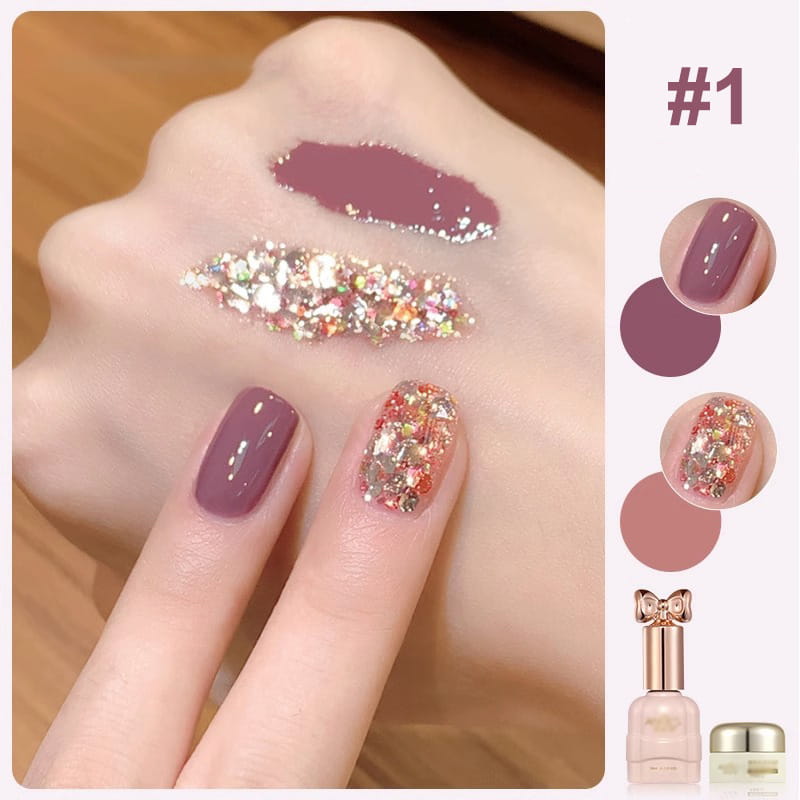 💅Modisches Glitzer-Nagellack-Kombiset in zwei Farben