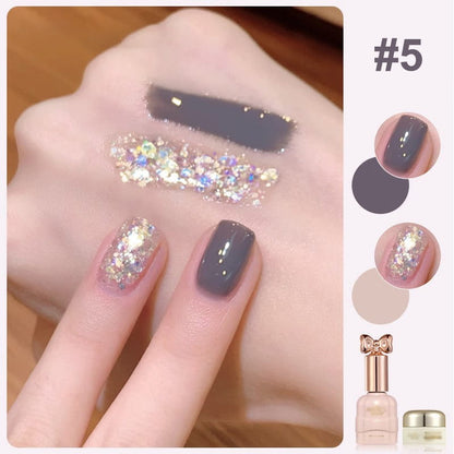 💅Modisches Glitzer-Nagellack-Kombiset in zwei Farben