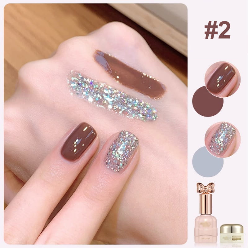 💅Modisches Glitzer-Nagellack-Kombiset in zwei Farben