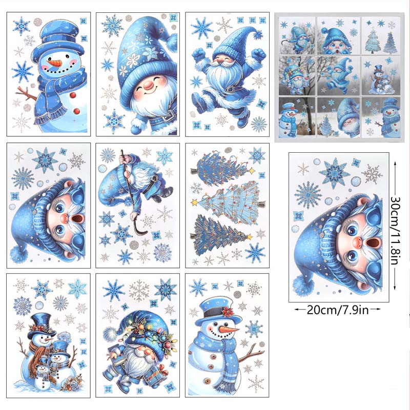 💖Black-Friday-Mega-Angebot – 50 % Rabatt!💖Weihnachtliche Glitzer-Fensteraufkleber 9-teilig