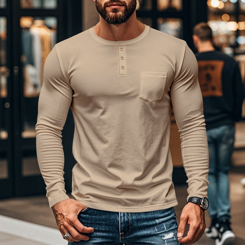 🖤 Black-Friday-Mega-Angebot – 50 % Rabatt!🔥Slim-Fit Henley Langarmshirt für Herren