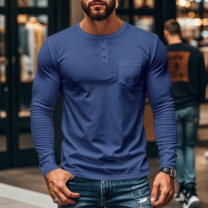 🖤 Black-Friday-Mega-Angebot – 50 % Rabatt!🔥Slim-Fit Henley Langarmshirt für Herren