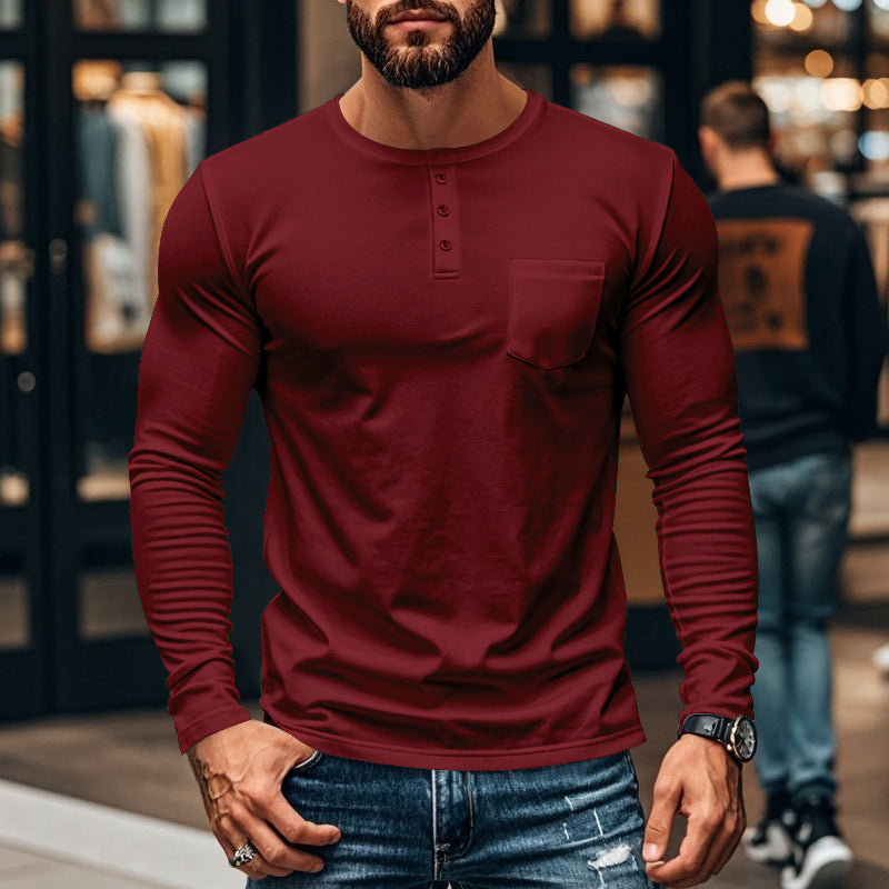🖤 Black-Friday-Mega-Angebot – 50 % Rabatt!🔥Slim-Fit Henley Langarmshirt für Herren