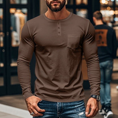 🖤 Black-Friday-Mega-Angebot – 50 % Rabatt!🔥Slim-Fit Henley Langarmshirt für Herren