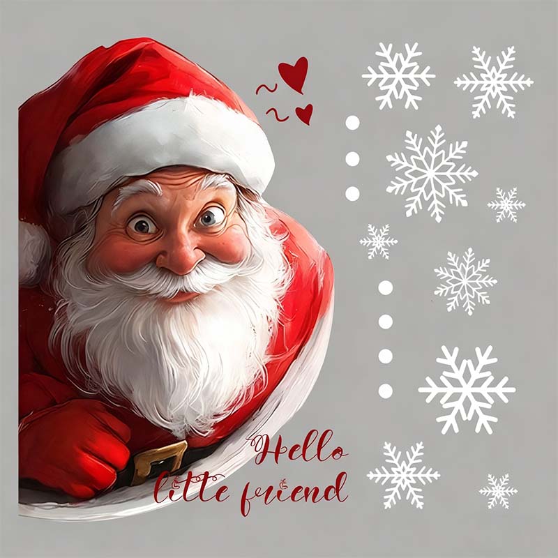 🔥Solange der Vorrat reicht 40 % Rabatt!🎉Weihnachtsmann und Schneeflocke Fensteraufkleber