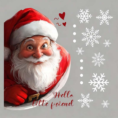🔥Solange der Vorrat reicht 40 % Rabatt!🎉Weihnachtsmann und Schneeflocke Fensteraufkleber