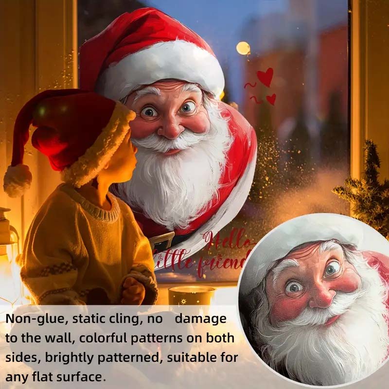 🔥Solange der Vorrat reicht 40 % Rabatt!🎉Weihnachtsmann und Schneeflocke Fensteraufkleber