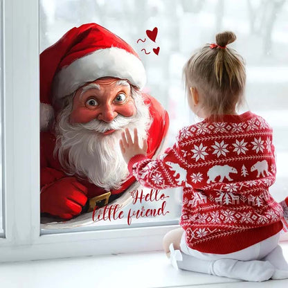 🔥Solange der Vorrat reicht 40 % Rabatt!🎉Weihnachtsmann und Schneeflocke Fensteraufkleber