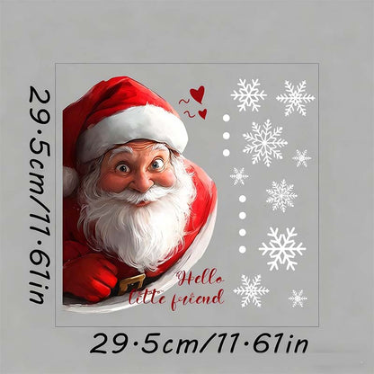 🔥Solange der Vorrat reicht 40 % Rabatt!🎉Weihnachtsmann und Schneeflocke Fensteraufkleber