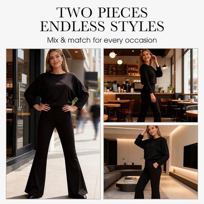 Damen-Zweiteiler: Lässiges Top & Weite Hose🎁50 % Rabatt + kostenloser Versand
