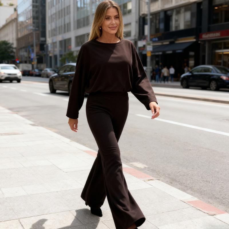 Damen-Zweiteiler: Lässiges Top & Weite Hose🎁50 % Rabatt + kostenloser Versand