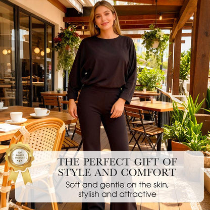 Damen-Zweiteiler: Lässiges Top & Weite Hose🎁50 % Rabatt + kostenloser Versand