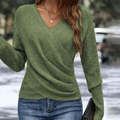 💖Black-Friday-Mega-Angebot – 50 % Rabatt!💖Damen Elegant Casual V-Ausschnitt Strickoberteil