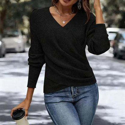 💖Black-Friday-Mega-Angebot – 50 % Rabatt!💖Damen Elegant Casual V-Ausschnitt Strickoberteil