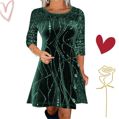 💖Black-Friday-Mega-Angebot – 50 % Rabatt!💖Elegantes Pailletten-A-Linien-Kleid
