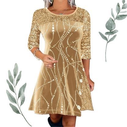 💖Black-Friday-Mega-Angebot – 50 % Rabatt!💖Elegantes Pailletten-A-Linien-Kleid