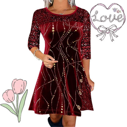 💖Black-Friday-Mega-Angebot – 50 % Rabatt!💖Elegantes Pailletten-A-Linien-Kleid