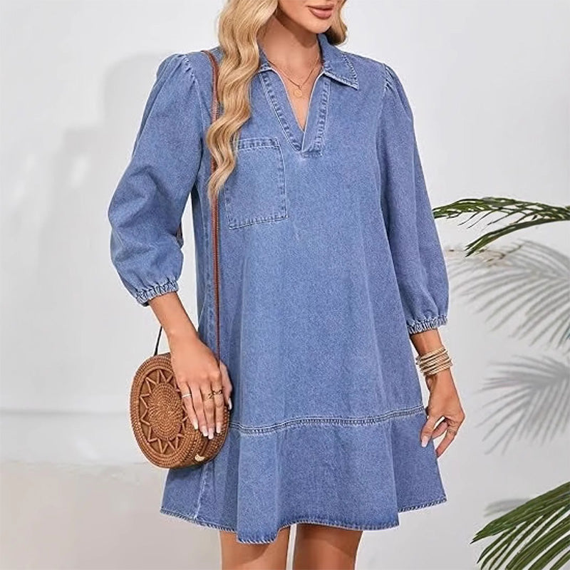 Frühzeitiger Weihnachtsverkauf 🎅Lässiges Jeanskleid für Damen