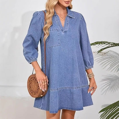 Frühzeitiger Weihnachtsverkauf 🎅Lässiges Jeanskleid für Damen