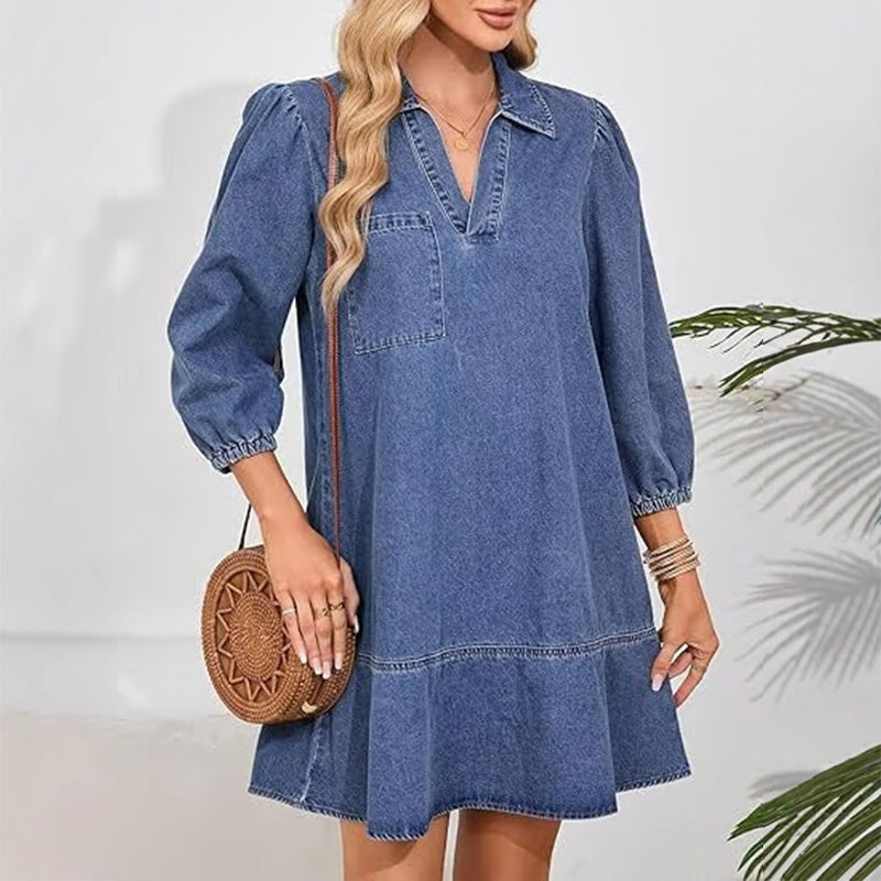 Frühzeitiger Weihnachtsverkauf 🎅Lässiges Jeanskleid für Damen