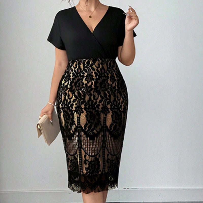 🔥Solange der Vorrat reicht 50 % Rabatt!🎉Damen Freizeitmode Kleid mit V-Ausschnitt