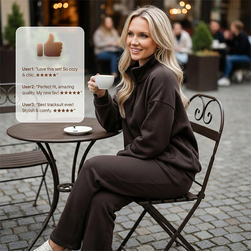 Lässiges Langarm-Oberteil und Hose mit hoher Taille für Damen