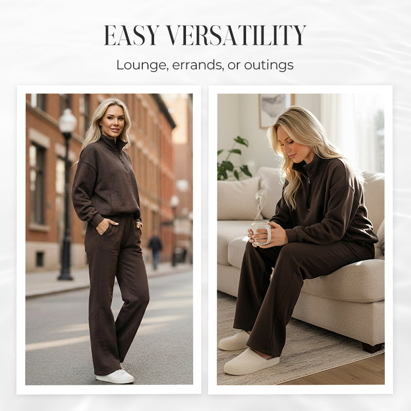 Lässiges Langarm-Oberteil und Hose mit hoher Taille für Damen