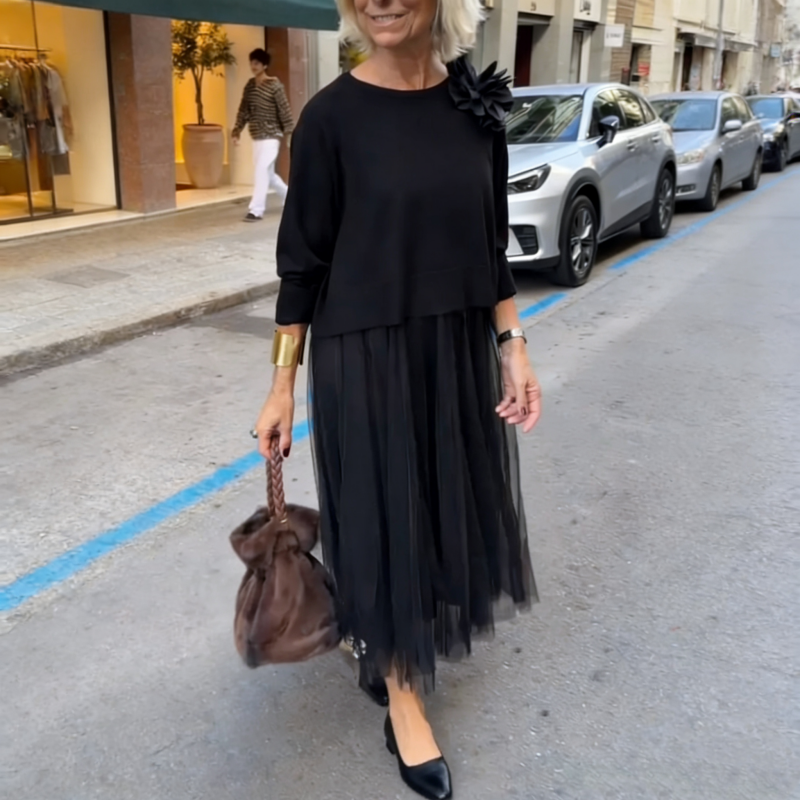 🔥Solange der Vorrat reicht 40 % Rabatt!🎉Damen zweiteiliges Set: Langarm-Oberteil und ärmelloses Kleid