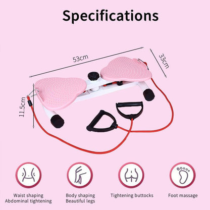 Hüfttwister, Twist Waist Disc Borad für Frauen, Bauchmuskeltrainer mit 2 Widerstandsbändern für Schlanke Taille & Core-Training, Max 136KG, Geräuschloses Heim-Fitnessgerät